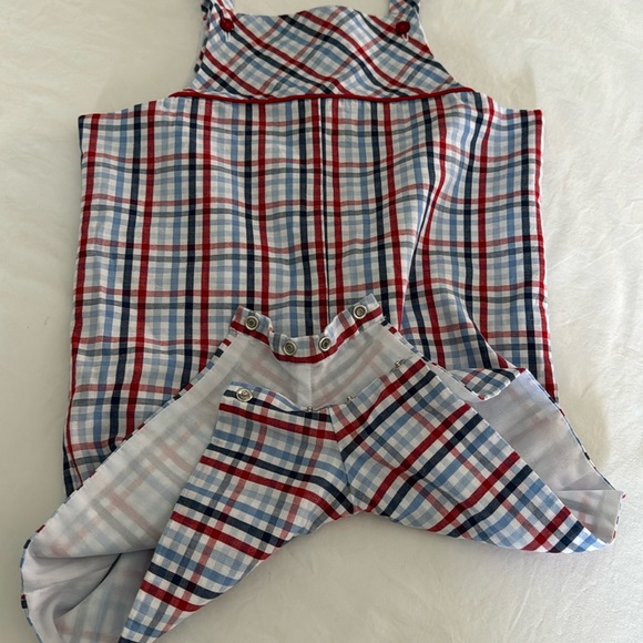 Little English | Darling plaid shortall | size 4T | red blue plaid July 4th - Picture 4 of 6